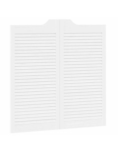 Porte Swing Bianco 100 x 50 cm Legno Massello di Pino 2