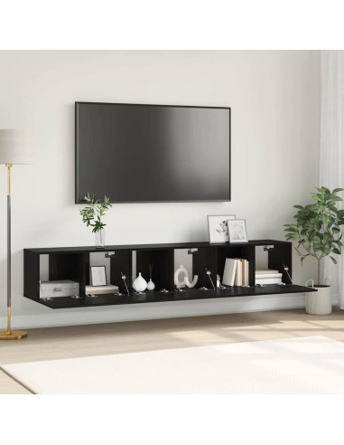 Set mobile TV 3 pcs Nero 60 x 30 x 30 cm Legno multistrato