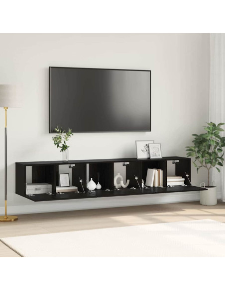 Set mobile TV 3 pcs Nero 60 x 30 x 30 cm Legno multistrato
