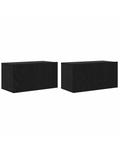 Set mobile TV 2 pcs Nero 60 x 30 x 30 cm Legno multistrato 2