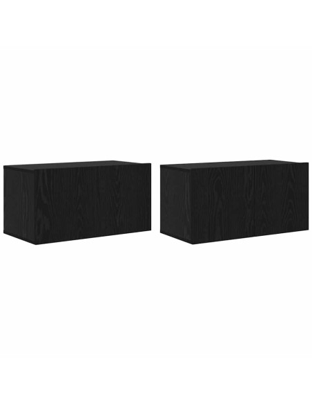 Set mobile TV 2 pcs Nero 60 x 30 x 30 cm Legno multistrato