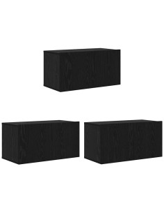 Set mobile TV 3 pcs Nero 60 x 30 x 30 cm Legno multistrato 2