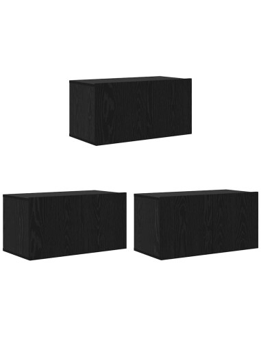 Set mobile TV 3 pcs Nero 60 x 30 x 30 cm Legno multistrato