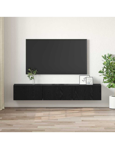 Set mobile TV 3 pcs Nero 60 x 30 x 30 cm Legno multistrato