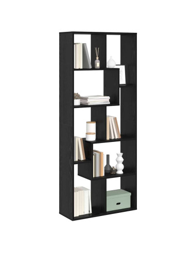 Armadio per Libri Rovere Nero 67 x 25 x 162 cm