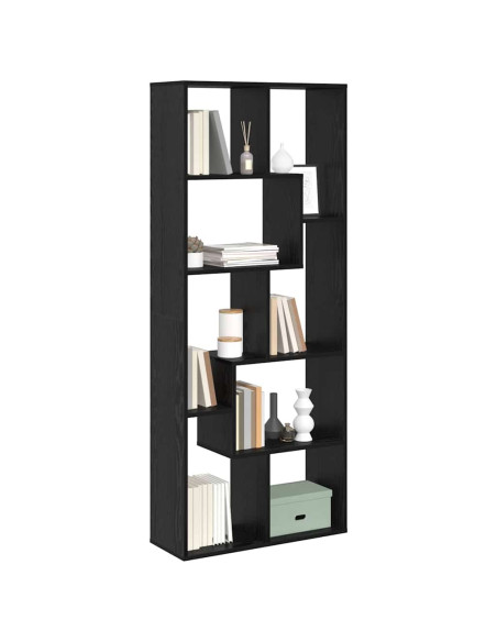 Armadio per Libri Rovere Nero 67 x 25 x 162 cm