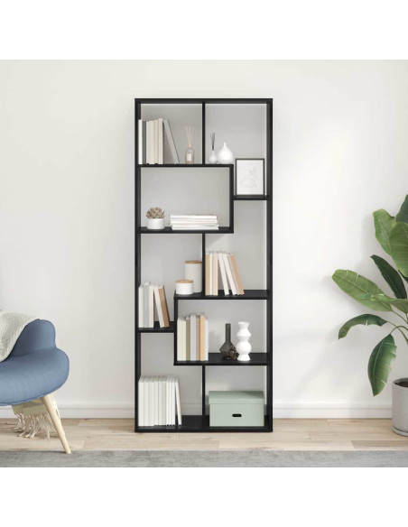 Armadio per Libri Rovere Nero 67 x 25 x 162 cm
