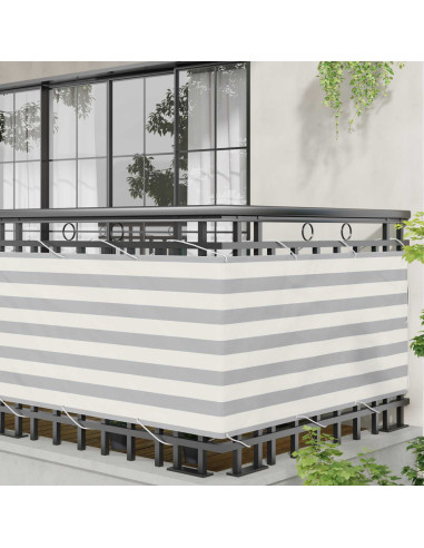 Schermo da balcone 75 x 300 cm Oxford alu rivestito in PU