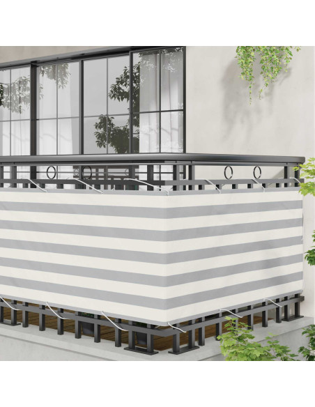 Schermo da balcone 75 x 300 cm Oxford alu rivestito in PU