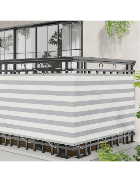 Schermo da balcone Grigio chiaro e bianco 100 x 400 cm