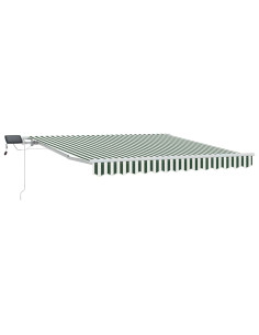 Tenda Retrattile Verde e Bianco 300 x 250 cm Tessuto e acciaio 2