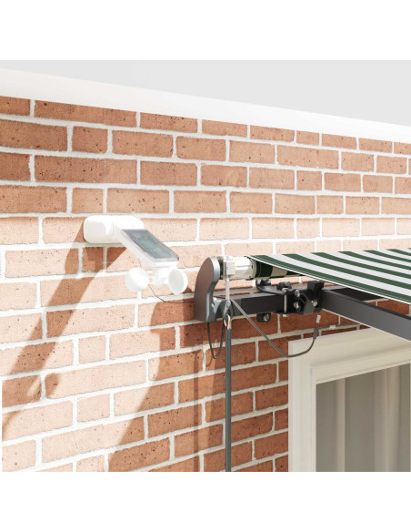 Tessuto per Tenda con Verde e Bianco 300 x 250 cm Poliestere