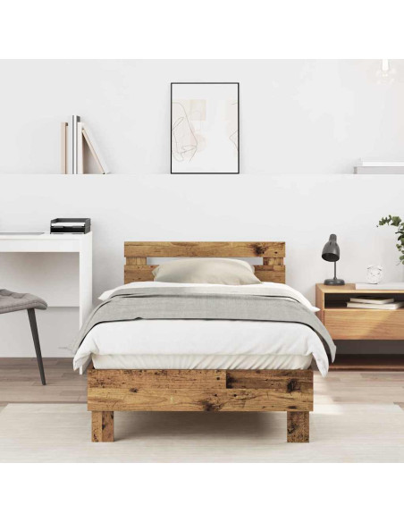 Struttura del letto con testiera Legno vecchio 203 x 95 x 70 cm