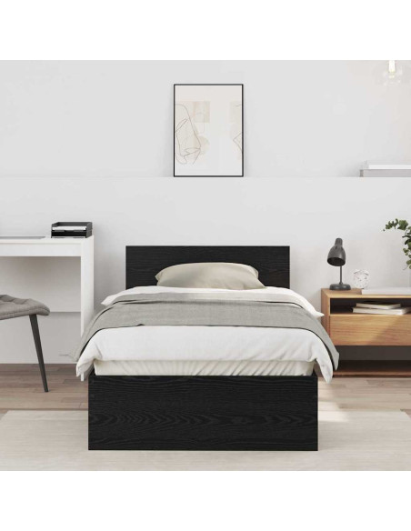 Struttura del letto Rovere Nero 75 x 190 cm Legno multistrato