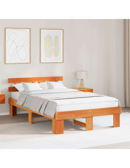 Struttura del letto Marrone cerato 135 x 190 cm Pino massello