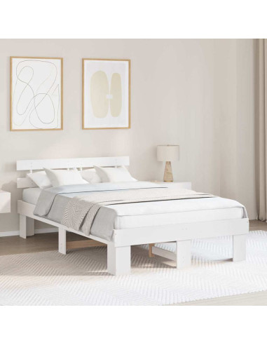 Struttura del letto Bianco 120 x 190 cm Pino massello