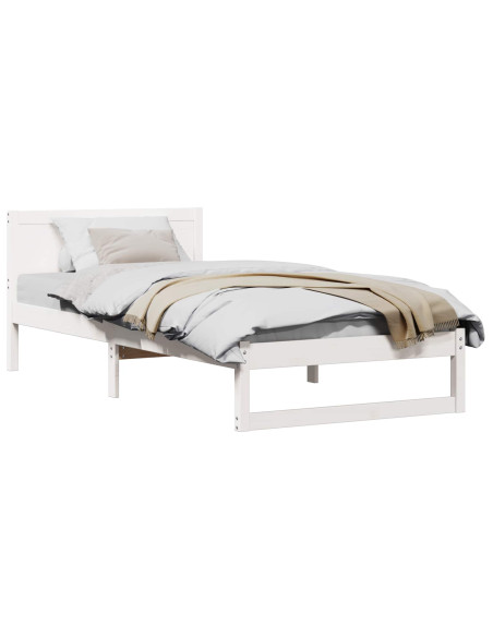 Struttura del letto Bianco 75 x 190 cm Pino massello