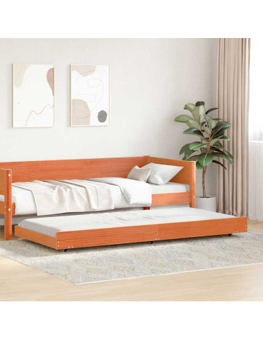 Struttura del letto Marrone cerato 75 x 190 cm Pino massello