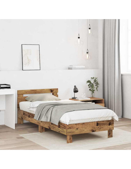 Struttura del letto con testiera Legno vecchio 203 x 95 x 70 cm