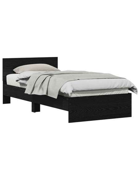 Struttura del letto Rovere Nero 75 x 190 cm Legno multistrato