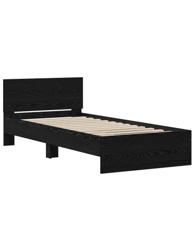 Struttura del letto Rovere Nero 75 x 190 cm Legno multistrato