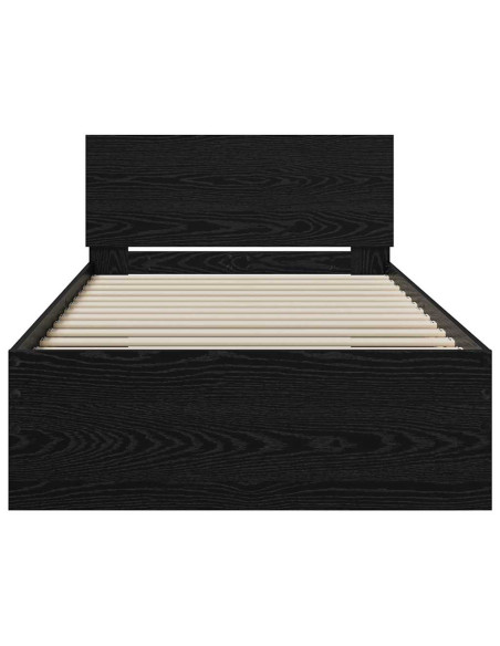 Struttura del letto Rovere Nero 75 x 190 cm Legno multistrato