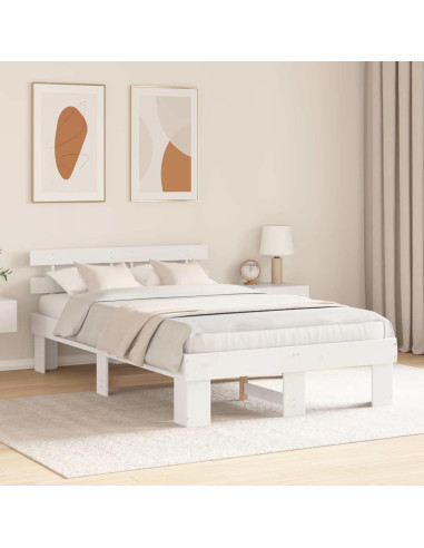 Struttura del letto Bianco 120 x 190 cm Pino massello