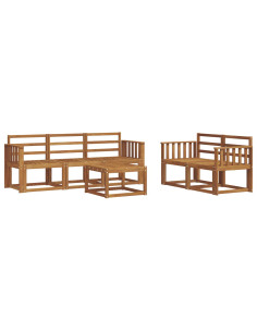 Set di divani da esterno Naturale Legno di Acacia Massello 2