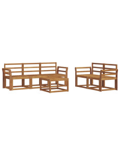 Set di divani da esterno 6 pcs Naturale 2
