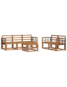 Set di divani da esterno 6 pcs Naturale 2