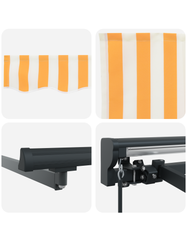 Tenda Retrattile Giallo e Bianco 450 × 300 cm