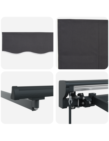 Tenda Retrattile Antracite 450 × 300 cm Poliestere e Metallo