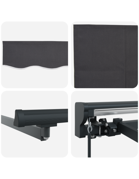 Tenda Retrattile Antracite 450 × 300 cm Poliestere e Metallo