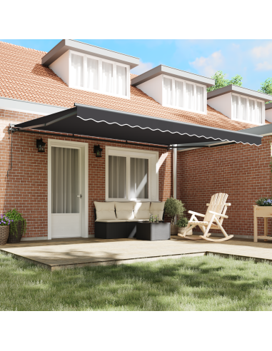 Tenda Retrattile Antracite 450 × 300 cm Poliestere e Metallo