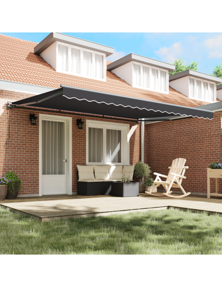 Tenda Retrattile Antracite 450 × 300 cm Poliestere e Metallo