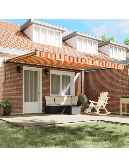 Tenda Retrattile Multicolore 450 × 300 cm Poliestere e Metallo