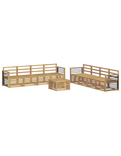 Set divani 9 pcs Bianco Poliestere 2