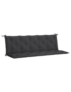 Cuscini Panca da Giardino 2pz Neri 180x50x7cm Tessuto Oxford 2