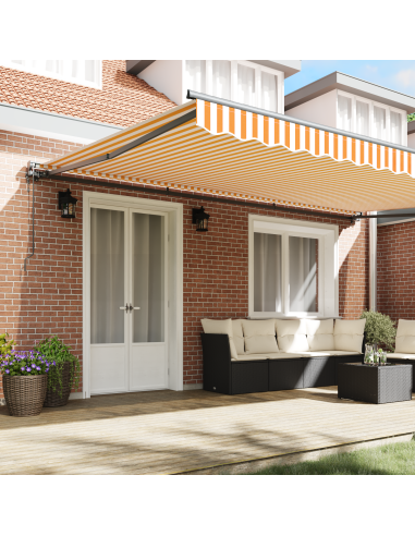 Tenda Retrattile Giallo e Bianco 500 × 300 cm
