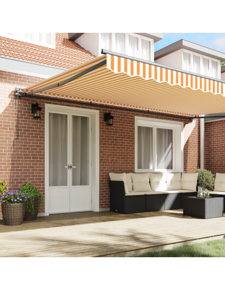 Tenda Retrattile Giallo e Bianco 500 × 300 cm