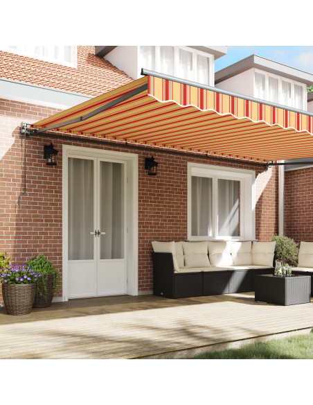 Tenda Retrattile Multicolore 500 × 300 cm Poliestere e Metallo