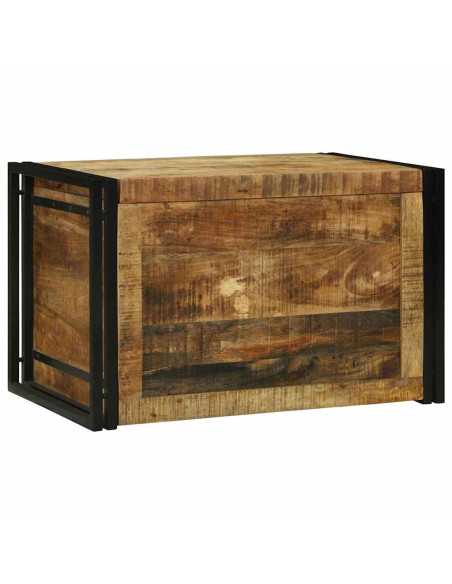 Scatola di Stoccaggio 80 x 50 x 50 cm Legno di Mango Grezzo