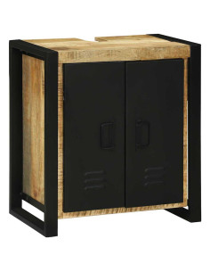 Armadio sottolavello con porta Marrone Legno di mango massello 2