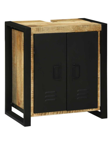 Armadio sottolavello con porta Marrone Legno di mango massello