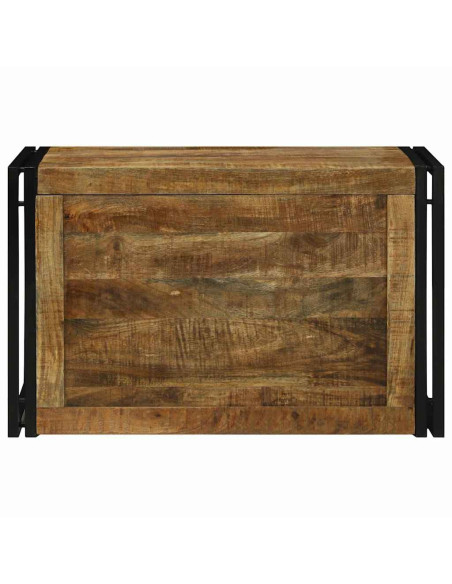 Scatola di Stoccaggio 80 x 50 x 50 cm Legno di Mango Grezzo