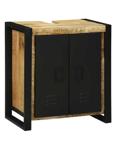 Armadio sottolavello con porta Marrone Legno di mango massello