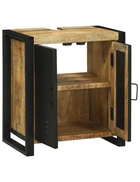 Armadio sottolavello con porta Marrone Legno di mango massello