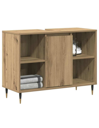Mobile da Bagno con porta Rovere artigianale 80 x 33 x 60 cm