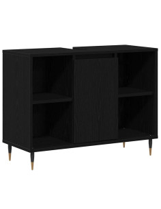 Mobile da Bagno Nero 80 x 33 x 60 cm Legno multistrato 2