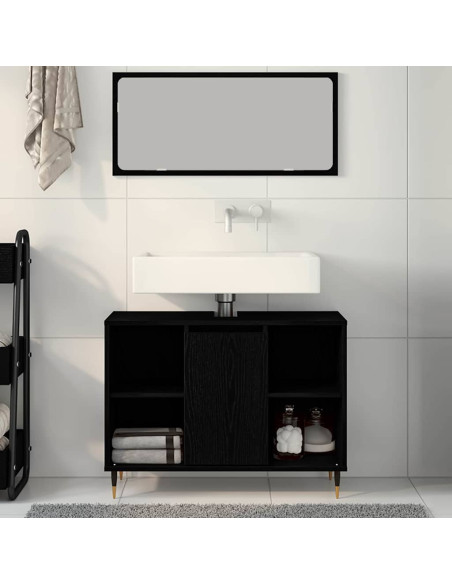 Mobile da Bagno Nero 80 x 33 x 60 cm Legno multistrato